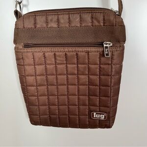 Lug Skipper Mini Crossbody Bag – Quilted Nylon Brown